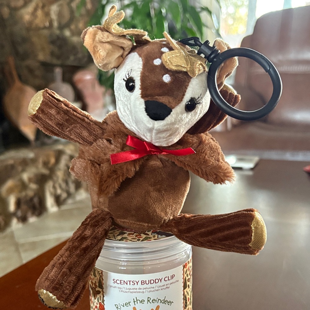 Scentsy Reindeer Buddy Clip with Red Bow - Picture 2 of 3